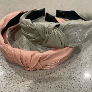 New! 2 top knot headbands shimmer design